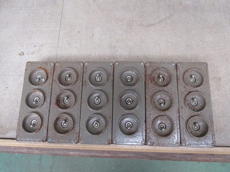 Six industrial triple switch light switches