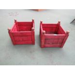 Two wooden Versaille style planters. 37.