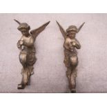 Two brass angel finials/ mounts.