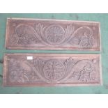 A pair of 17th Century carved oak panels.
