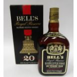 Bell's Royal Reserve 20 year old blended Scotch Whisky, 261/2 flozs boxed,