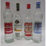 Four bottles of Vodka including Green Mark,