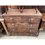 A Victorian mahogany chest of four drawers for restoration