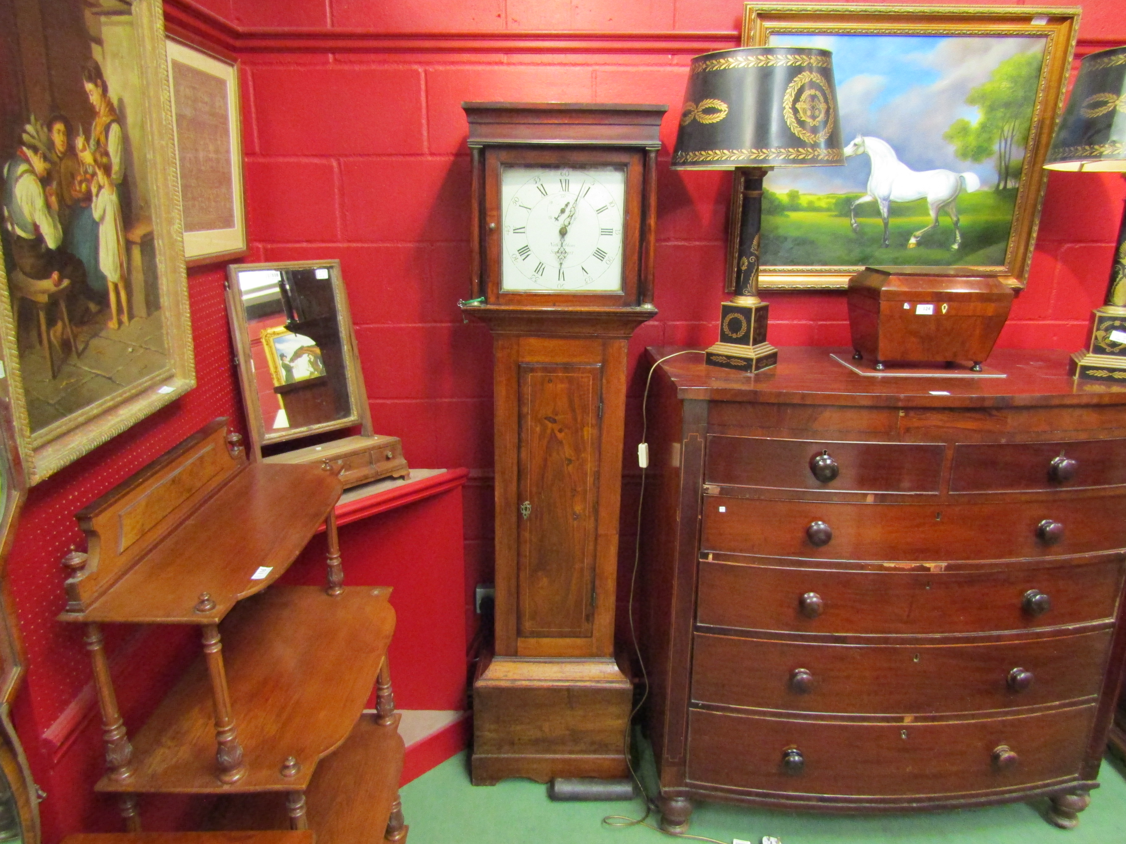 Nathaniel Adams, Stowmarket: a late 18th Century 30 hour longcase clock in walnut case,