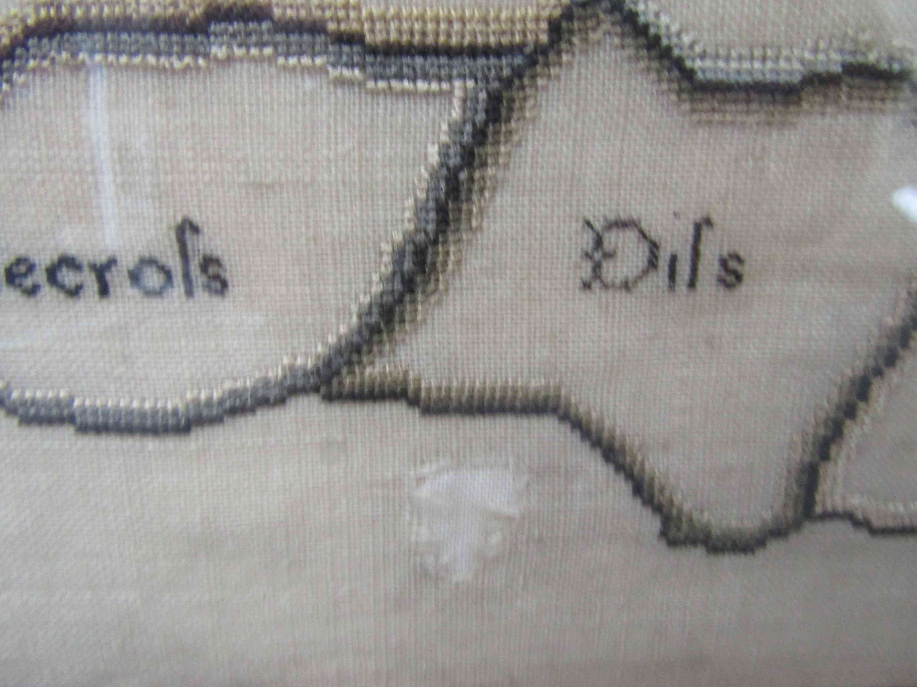 A Georgian polychrome silk thread map sampler, - Image 2 of 5