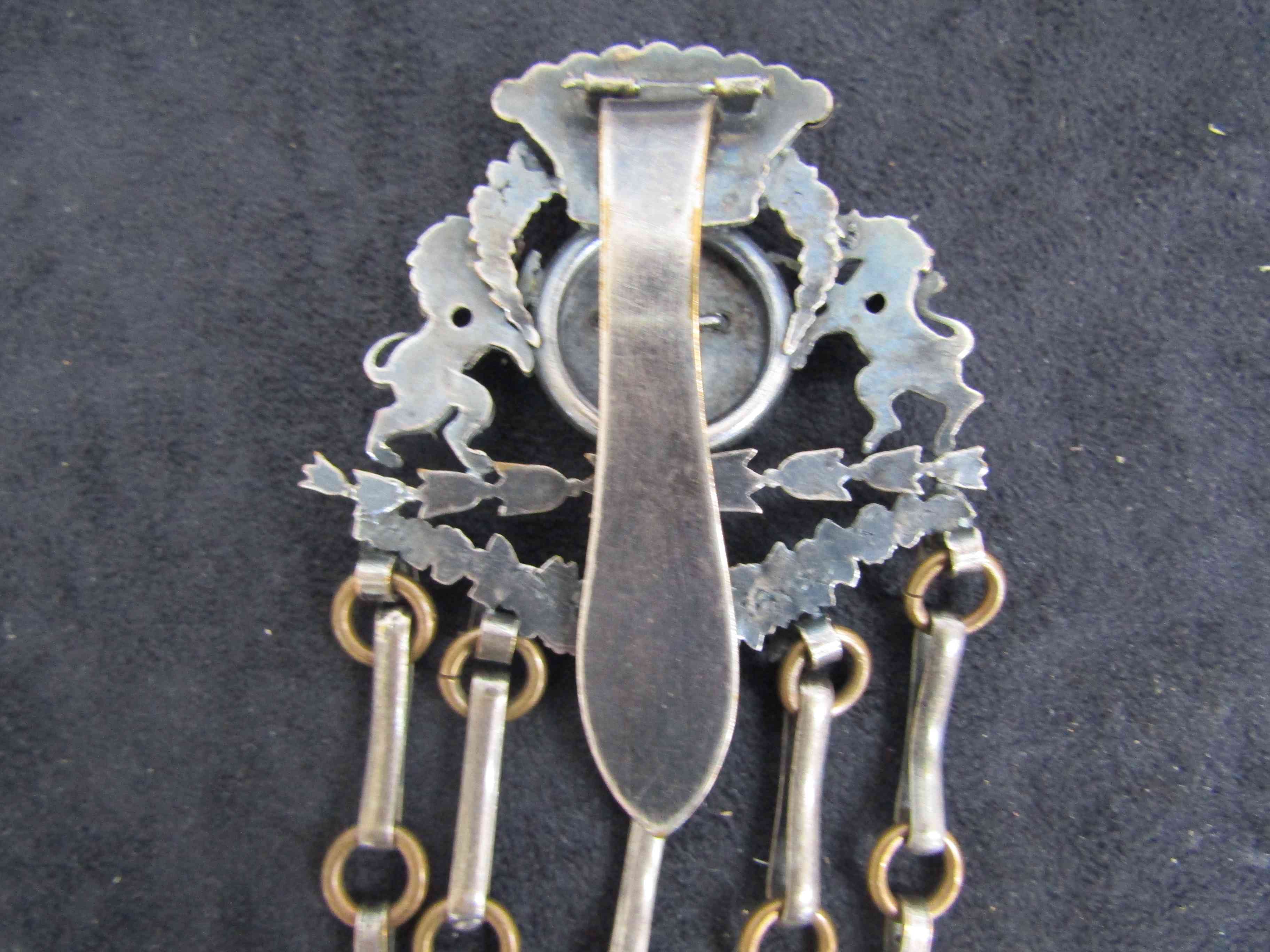 A 19th Century five-strand steel and brass chatelaine, - Image 8 of 8