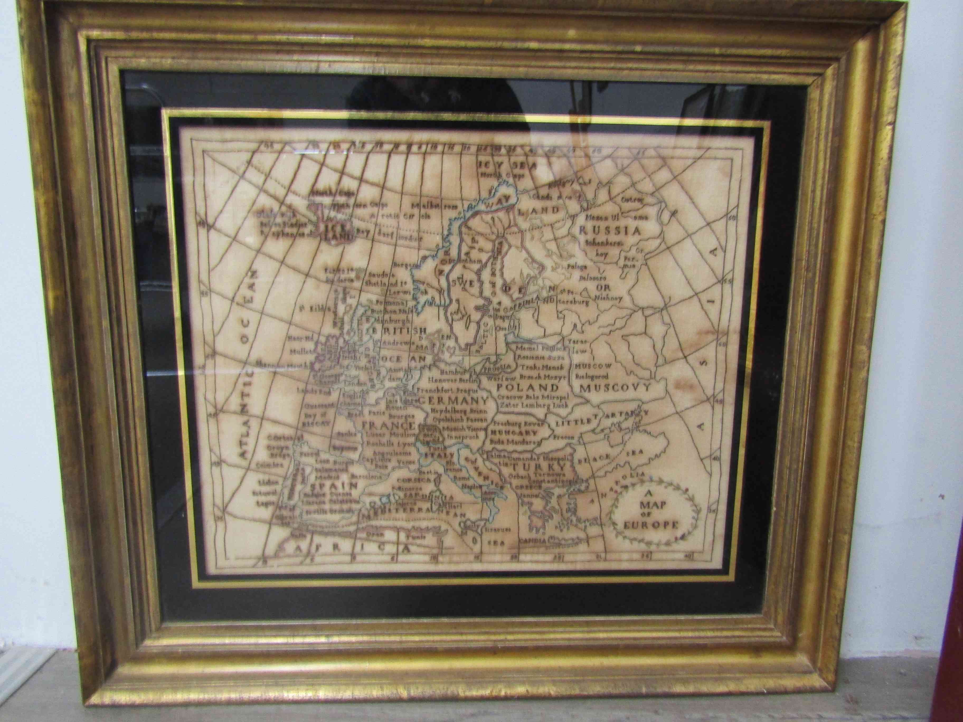 A late Georgian silk thread on linen sampler, "A Map of Europe",