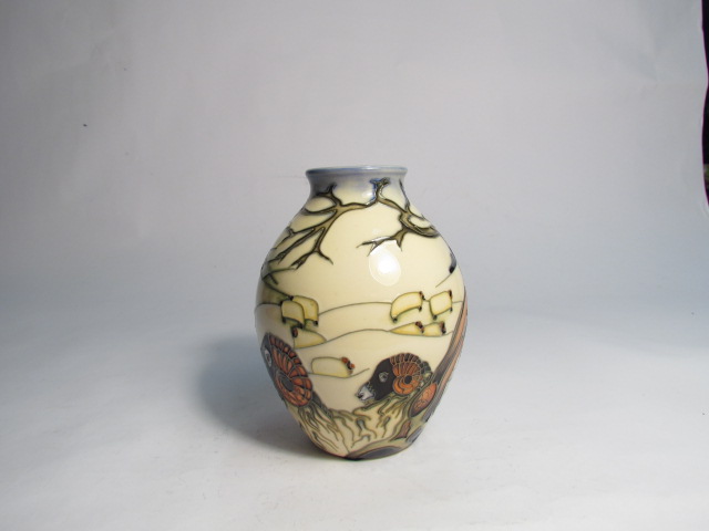 A Moorcroft Swaledale pattern vase, designed by Philip Gibson, 14cm tall, - Image 2 of 3