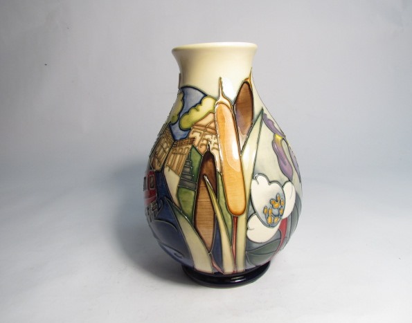 A Moorcroft Windsor Lock pattern vase 25/30 Limited Edition, designed by Emma Bossons, 19cm tall, - Image 2 of 3
