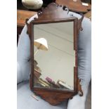 A Georgian fret-carved wall mirror (a/f)