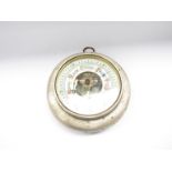 An early 20th Century wall dial barometer with planished silver frame Henry Matthews,