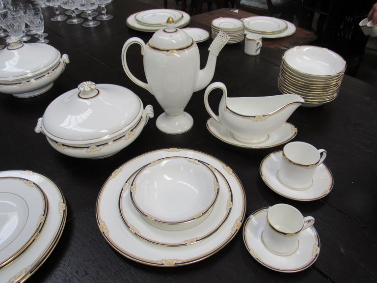 A Wedgwood "Cavendish" dinner service for 12, comprising, 12 dinner plates, 12 side plates,