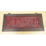 An Oriental 19th Century cinnabar panel,