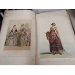 Three scrap books with costume and vintage coloured fashion prints