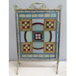 A Victorian highly ornate lead glass fire-screen,