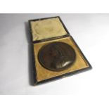A Victorian bronze commemorative medal Golden Jubilee of Queen Victoria 1887 by J E Boehm in