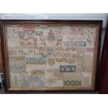 A 19th Century Mexican "block work" pattern sampler,