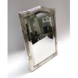 A Henry Matthews silver easel back bevel edged mirror, reeded and "X" decoration, 25cm x 18.