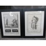 A set of eight Italian etchings on a classical theme,