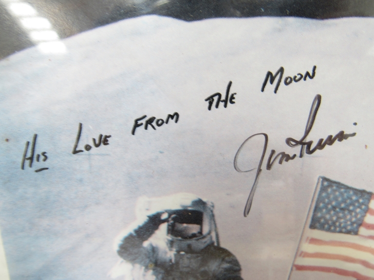 A framed and glazed signed print of Jim Irwin on the moon, Apollo 15, - Image 4 of 4