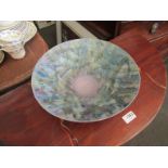 A Dupuy modern footed bowl, blue and mauve abstract design, 29.