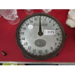 A 1930's Gilbert & Barker MFG & Co Springfield Mass Gas fuel gauge/clock 15cm dia.