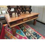 Two Eastern hardwood coffee tables