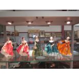 Five Royal Doulton lady figurines, one a/f - Gillian, Southern Belle, Kirsty,
