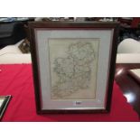A 19th Century hand coloured engraved map of Ireland by W.