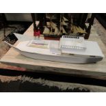 A hull of a model ship,