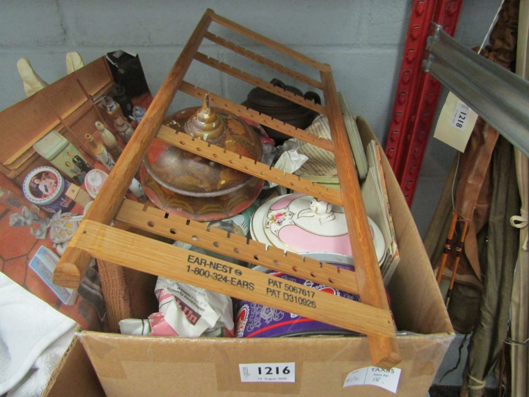 A box of bygones including Chinese teapot