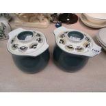 A pair of Poole mushroom pots