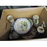 A box containing Dutch and Continental porcelain