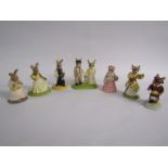 Seven Royal Doulton Bunnykins figures including Jack & Jill,