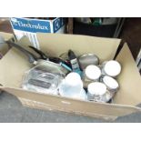 A box of kitchenalia