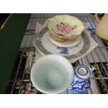 Assorted ceramic items including Shelley pin dish, Royal Albert 'Old Country Roses',