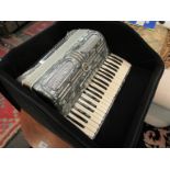 A Soprani Di Silvio Recanati 120 bass piano accordion, three voice, pearlescent case,