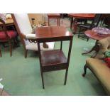 A George III mahogany two tier gentleman's washstand with single drawer