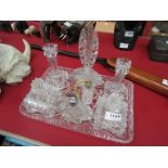 A cut glass dressing table set