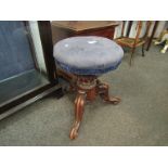 A Victorian height adjustable piano stool,