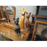 A selection of carved cat figures (5)