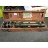 An early surveying instrument in wooden case