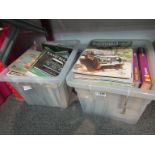 Two boxes of Land Rover books, manuals and magazines including Ware: "Military Land Rover",