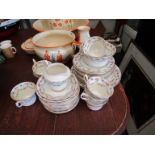 A Redfern & Drakeford Balmoral China white ground part tea service with floral and gilt