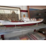 A handbuilt model ship, 110cm long,
