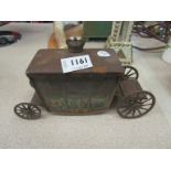 A W & R Jacobs Coach biscuit tin (worn graphics) 23cm long x 13cm tall