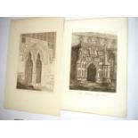 A folder of assorted 19th Century Norfolk and Suffolk etchings including Henry Davy (1793-1865),