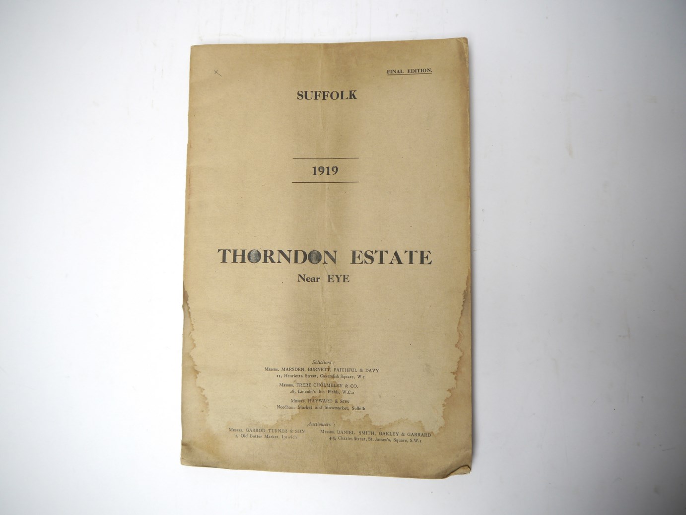 'Thorndon Estate, Comprising Twelve Good Farms... - Suffolk, Four miles South of Eye... - Image 2 of 5