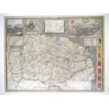 John Speed: 'Norfolk', engraved hand coloured map, [1676],