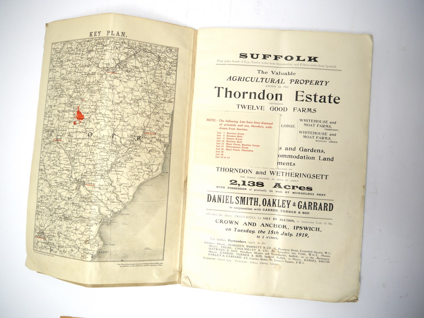 'Thorndon Estate, Comprising Twelve Good Farms... - Suffolk, Four miles South of Eye... - Image 3 of 5